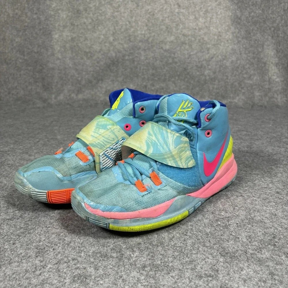Nike‎ Kyrie 6 Heal the World Basketball Shoes 6Y Blue Pink Mid Top Sneaker